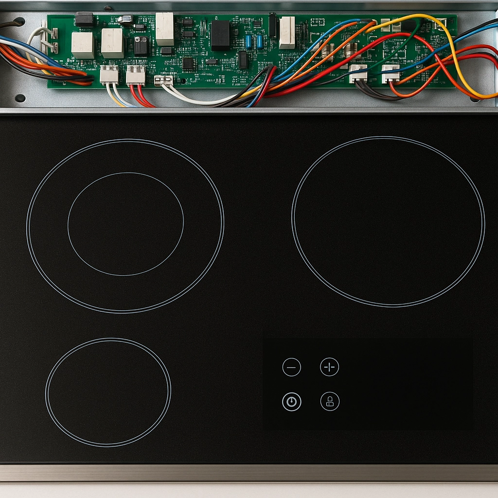 glass range with panel open